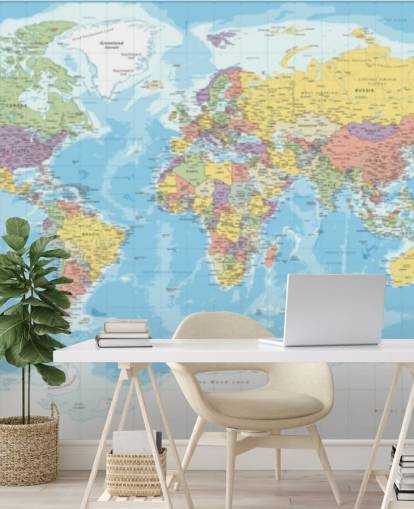 papel de parede colorido do mapa mundial centrado na Europa