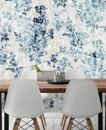 Papier Peint Floral Bleu Papier Peint Floral Bleu