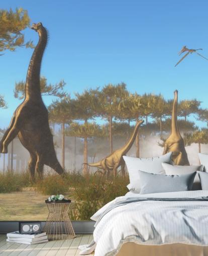 Mural de pared Brachiosaurus comiendo hojas de árboles