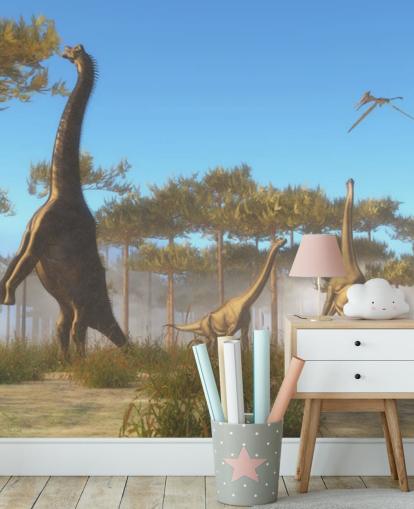 Brachiosaurus Spise Treblader Veggmaleri Brachiosaurus Spise Treblader Veggmaleri