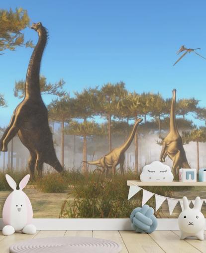 Brachiosaurus Eating Tree Leaves Wall Mural Brachiosaurus Eating Tree Leaves Wall Mural