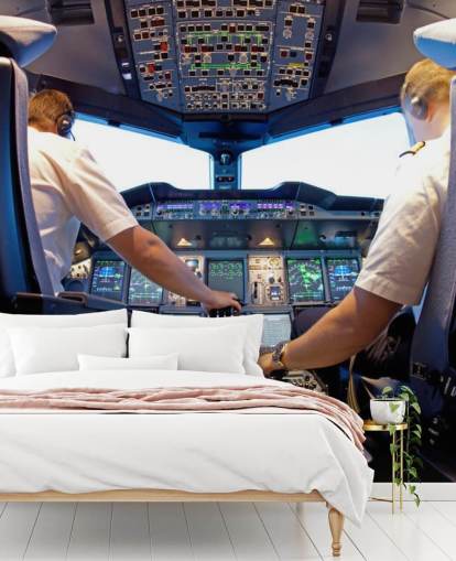 Pilotos no Cockpit Wallpaper Mural Pilotos no Cockpit Wallpaper Mural