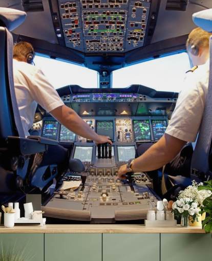 Papel pintado Pilotos en cabina