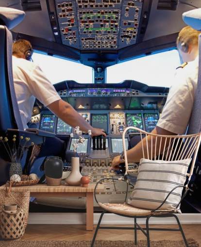 Papel pintado Pilotos en cabina