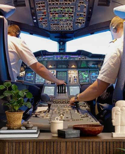 Pilots in Cockpit Wallpaper Mural Pilots in Cockpit Wallpaper Mural