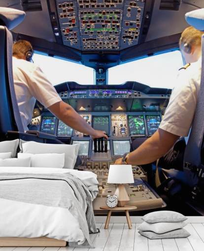 Cockpit Pilots Navigating Plane Inside Cockpit Wallpaper