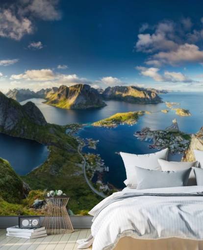 noorwegen kust- en klif view behang