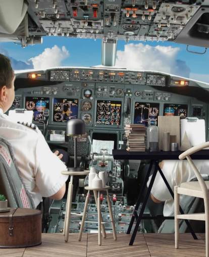 Cockpit behang Cockpit behang