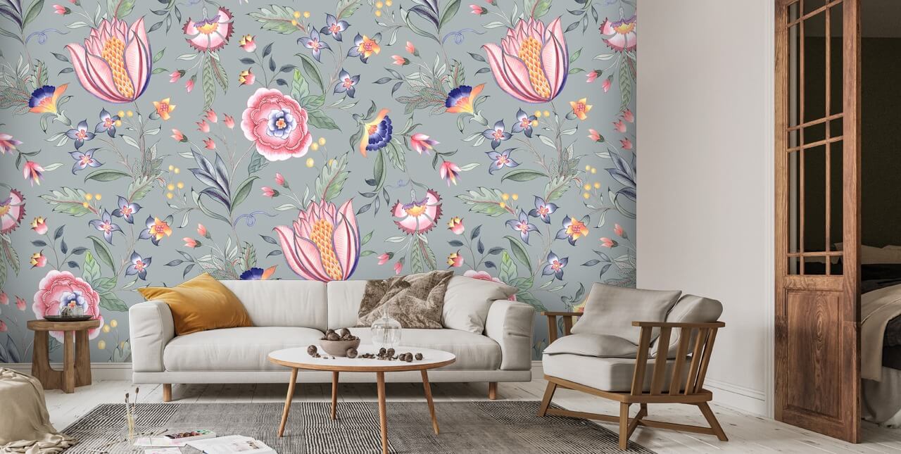 Chintz Dark Green Wallpaper Wallsauce US