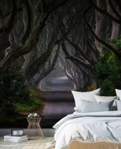 dunkles Wald-Wandbild namens Magic Road für Schlafzimmer, Wohnzimmer und Heimbüros