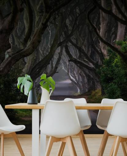 papier peint mural de la forêt sombre appelé Magic Road pour les chambres, les salons et les bureaux à domicile