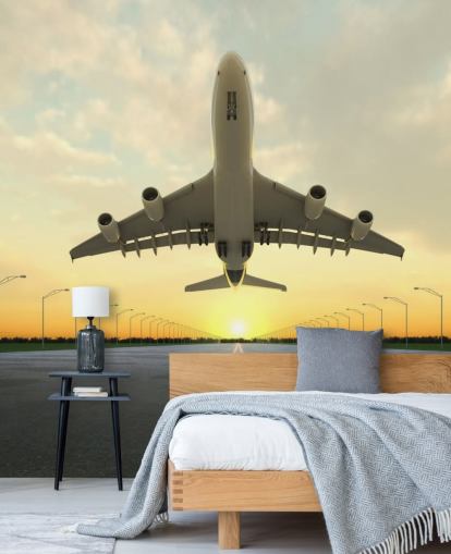 Plane Setting Off Wallpaper