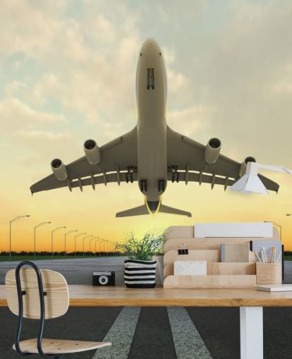 Carta da parati aereo che parte