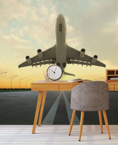 Plane Setting Off Wallpaper