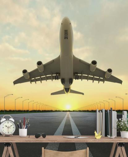 Plane Setting Off Wallpaper