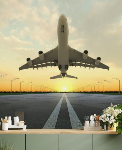 Flugzeug setzt das Hintergrundbild aus