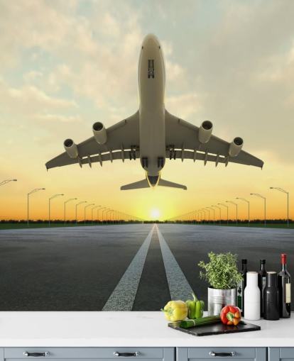 Plane Setting Off Wallpaper