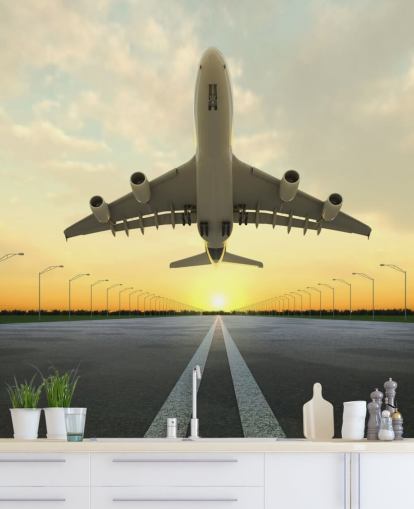 Carta da parati aereo che parte