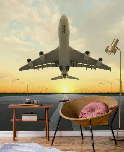 Flugzeug setzt das Hintergrundbild aus