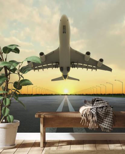Plane Setting Off Wallpaper