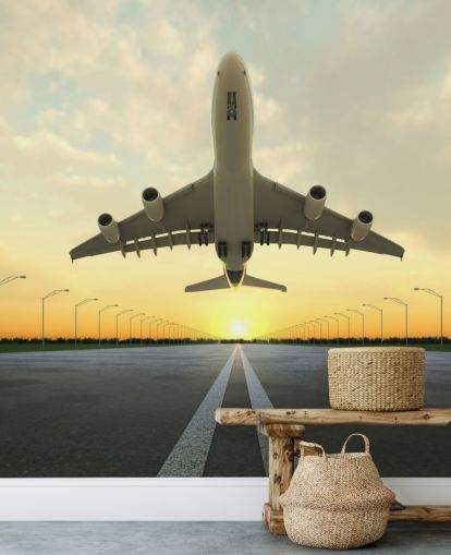 Flugzeug setzt das Hintergrundbild aus