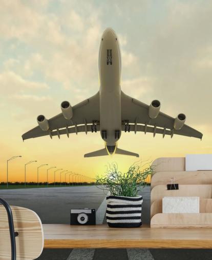 Plane Setting Off Wallpaper