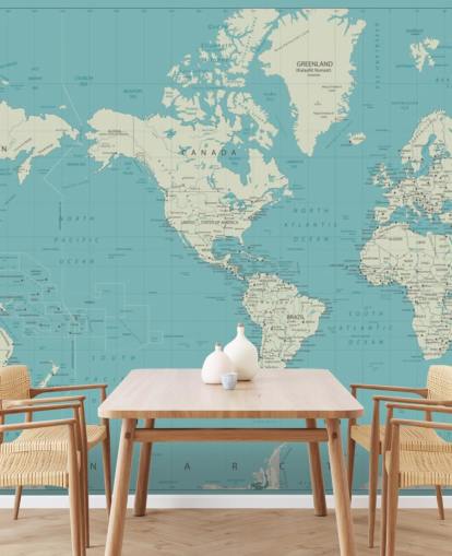 Fondo de pantalla de mapa mundial azul cielo y blanco