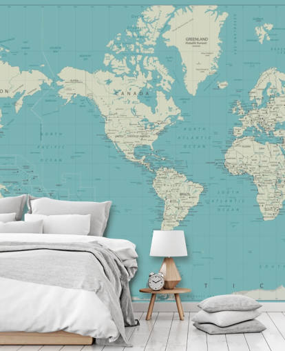 Sky Blue and White World Map Wallpaper Sky Blue and White World Map Wallpaper