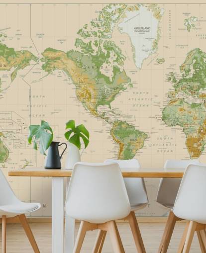 Papel de parede do mapa mundial naturalmente sombreado