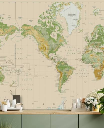 Naturally Shaded World Map Wallpaper Naturally Shaded World Map Wallpaper