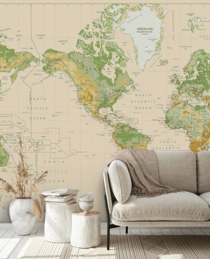 Naturally Shaded World Map Wallpaper Naturally Shaded World Map Wallpaper