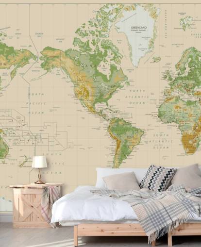 Naturally Shaded World Map Wallpaper Naturally Shaded World Map Wallpaper