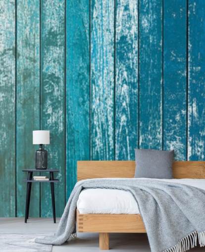 rustiek oud blauw bord behang