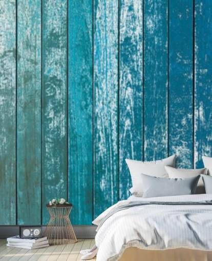 rustiek oud blauw bord behang