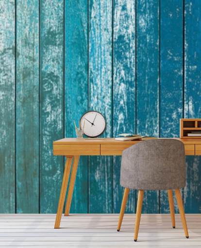 rustic old blue boards wallpaper