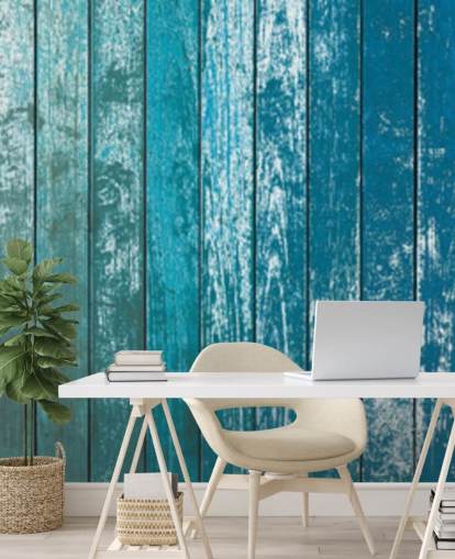 rustic old blue boards wallpaper