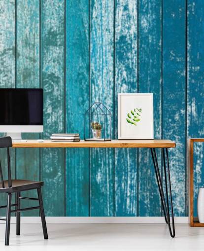 vieux papier peint bleu rustique