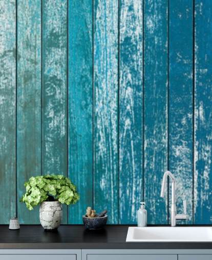 rustic old blue boards wallpaper