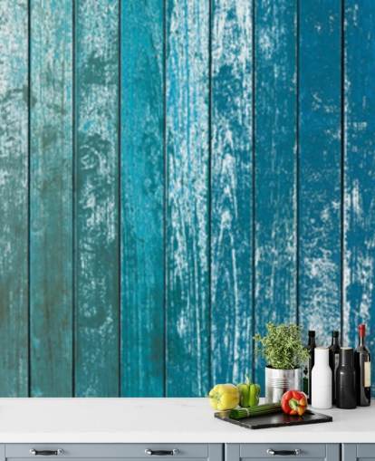 rustic old blue boards wallpaper