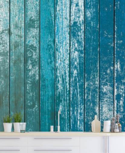 rustic old blue boards wallpaper