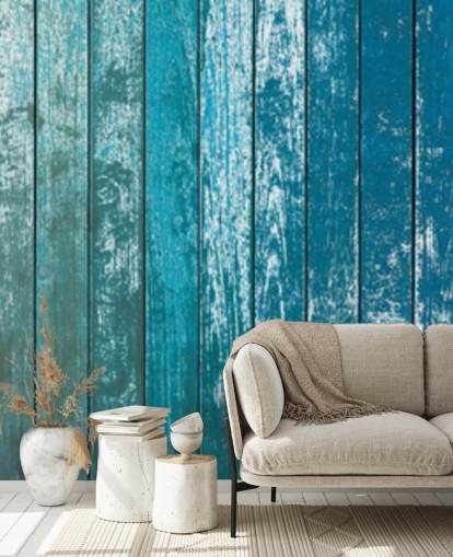 rustiek oud blauw bord behang