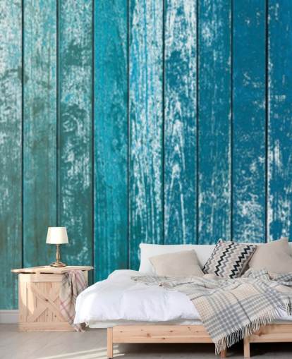 rustiek oud blauw bord behang