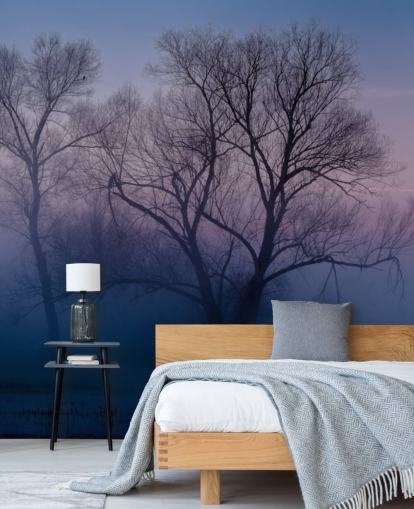 carta da parati blu misty tree carta da parati blu misty tree