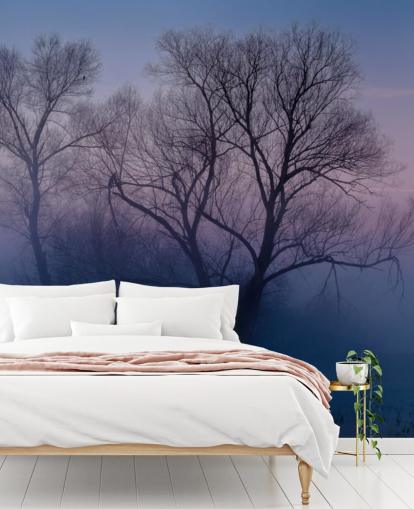 carta da parati blu misty tree carta da parati blu misty tree