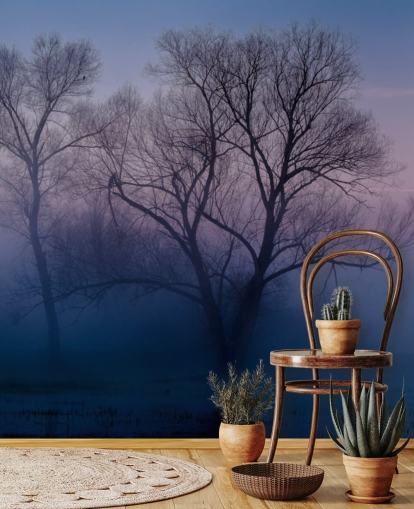 papel tapiz azul misty tree papel tapiz azul misty tree