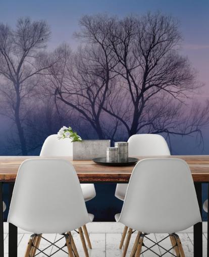 papel tapiz azul misty tree