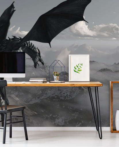 flying and roaring dragon over mountains wallpaper flying and roaring dragon over mountains wallpaper