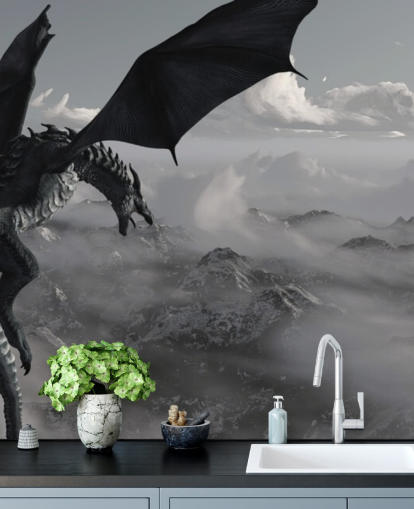 flying and roaring dragon over mountains wallpaper flying and roaring dragon over mountains wallpaper