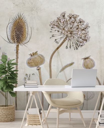 papier peint floral personnalisable beige et marron appelé Aged with Beauty de Mandy Disher pour les chambres, les salons et les salles à manger papier peint floral personnalisable beige et marron appelé Aged with Beauty de Mandy Disher pour les chambres, les salons et les salles à manger