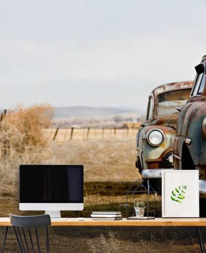 Papel de Parede Vintage Derelict Cars